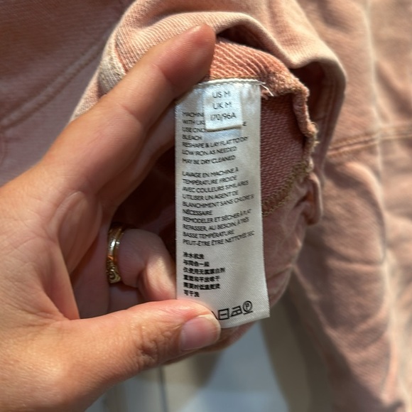 Anthropologie Maeve Jeannie Pink Pieced French Terry Pullover Sweatshirt M - Picture 8 of 8